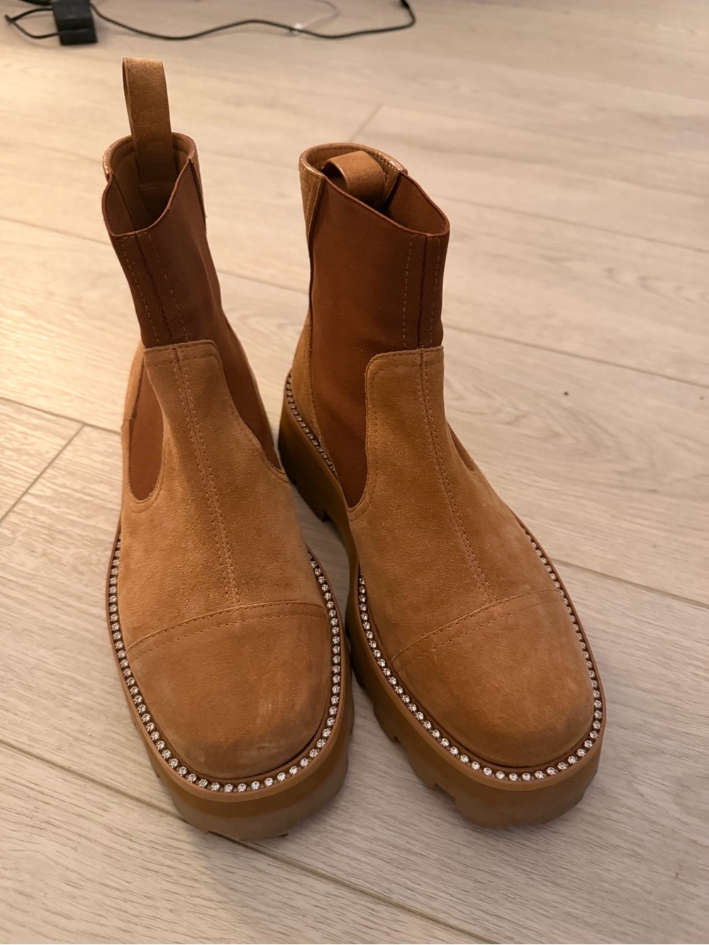 Jimmy Choo Crystal Suede Bootie Size 36.5
